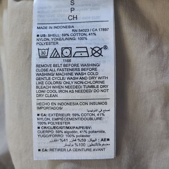 Old Navy Womens Size Small Oversized Khaki Double Breasted Trench Coat Rain NWT - Picture 10 of 11